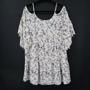 Umgee Top Womens M White Boho Feminine‎ Romantic Prairie Cottagecore Bloomcore